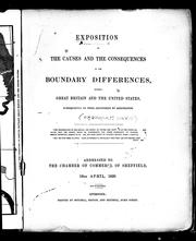 Cover of: Exposition of the causes and the consequences of the boundary differences between Great Britain and the United States, subsequently to their adjustment by arbitration by David Urquhart