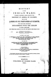 Cover of: History of the Indian wars by Henry Trumbull