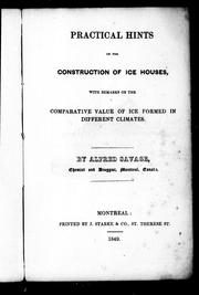 Practical hints on the construction of ice houses by Alfred Savage