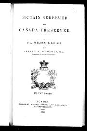 Cover of: Britain redeemed and Canada preserved