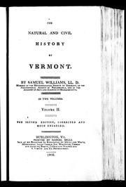 The natural and civil history of Vermont by Samuel Williams