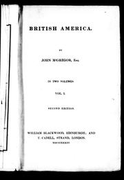 Cover of: British America by John MacGregor