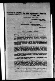 Cover of: In appeal: Andrew Leamy, defendant in court below, appellant, and Hardoin Leonnais, plaintiff in court below, respondent : appellant's case