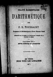 Cover of: Traité élémentaire d'arithmétique by F. X. Toussaint