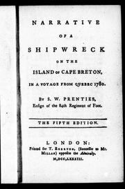 Narrative of a shipwreck on the island of Cape Breton, in a voyage from Quebec 1780 by S.W. Prenties