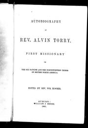 Cover of: Autobiography of Rev. Alvin Torry by Alvin Torry