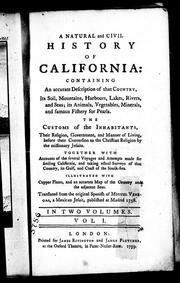 Cover of: A natural and civil history of California by Miguèl Venegas