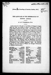 The language of the Mississaguas [sic] of Scugog by A. F. Chamberlain