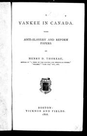 Cover of: A Yankee in Canada by Henry David Thoreau