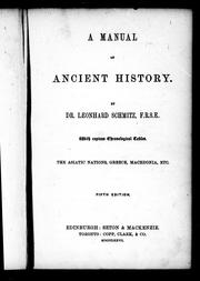 Cover of: A manual of ancient history