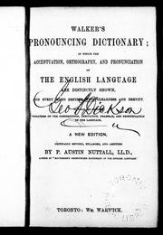 Cover of: Walker's pronouncing dictionary by Walker, John