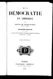 Cover of: De la démocratie en Amérique by Alexis de Tocqueville