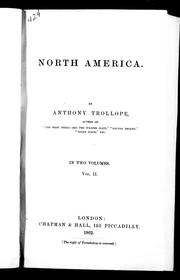 Cover of: North America by Anthony Trollope