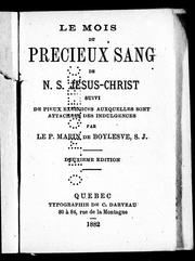 Cover of: Le mois du Précieux Sang de N.S. Jésus-Christ by Marin de Boylesve