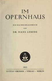 Im Opernhaus by Hans Lebede