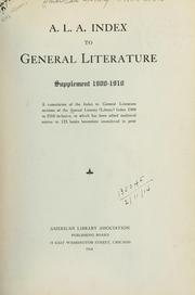 Cover of: A.L.A. index to general literature | American Library Association