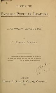 Cover of: Stephen Langton