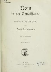 Cover of: Rom in der Renaissance: von Nicolaus V. bis auf Leo X