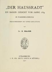 Cover of: Der Haussradt by Emil Major