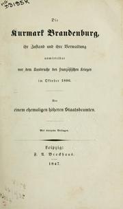 Cover of: Die Kurmark Brandenburg