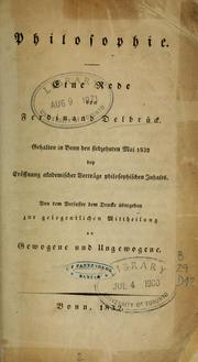 Cover of: Philosophie by Johann Friedrich Ferdinand Delbrück
