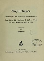 Cover of: Bach-Urkunden