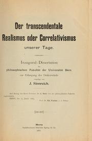 Cover of: Der transcendentale Realismus oder Correlativismus unserer Tage