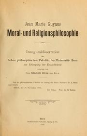 Jean Marie Guyaus Moral- und Religionsphilosophie by Elisabeth Zitron