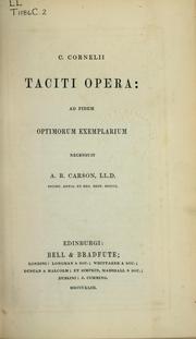 Cover of: Opera by P. Cornelius Tacitus