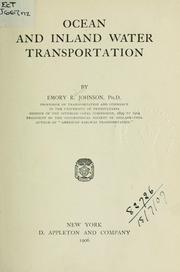 Cover of: Ocean and inland water transportation