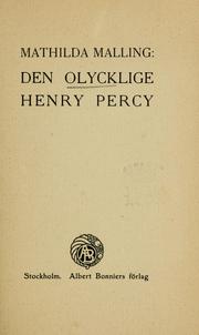 Cover of: Den olycklige Henry Percey