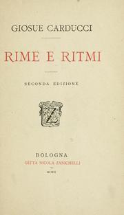 Cover of: Rime e ritmi by Giosuè Carducci