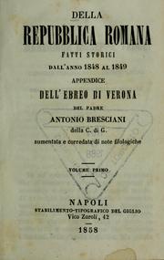 Cover of: Della repubblica romana by Antonio Bresciani