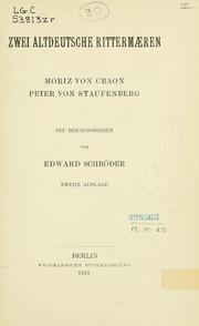 Cover of: Zwei altdeutsche Rittermaeren by Edward Schröder