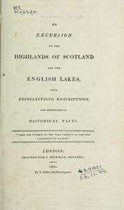 Cover of: An excursion to the Highlands of Scotland and the English lakes