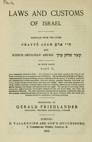 Cover of: Laws and customs of Israel by Friedlander, Gerald