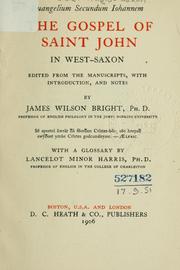 Cover of: Euangelium secundum Iohannem by James Wilson Bright