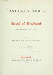 Cover of: Lindores Abbey and its Burgh of Newburgh: their history and annals