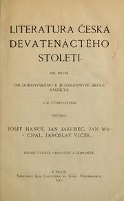 Cover of: Literatura česká devatenáctého století: od josefinského obrození až po českou modernu