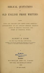 Cover of: Biblical quotations in Old English prose writers