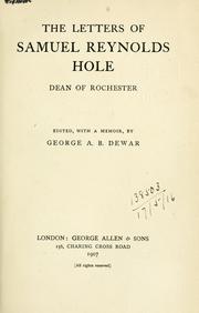 Cover of: Letters by Samuel Reynolds Hole