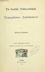 Cover of: Die deutsche Volkswirtschaft im neunzehnten Jahrhundert