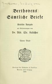 Cover of: Sämtliche Briefe by Ludwig van Beethoven
