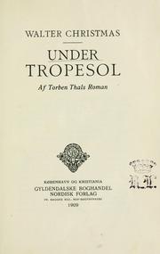 Cover of: Under tropesol by Christmas, Walter