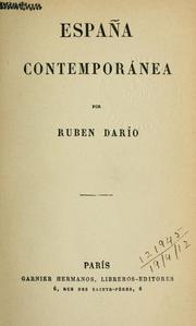 Cover of: España contemporánea by Rubén Darío