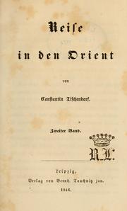 Cover of: Reise in den Orient by Constantin von Tischendorf