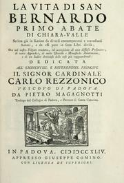 Cover of: La vita di San Bernardo, primo abate di Chiara-Valle by Pietro Magagnotti