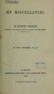Cover of: My miscellanies by Wilkie Collins