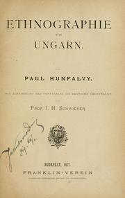 Cover of: Ethnographie von Ungarn by Pál Hunfalvy