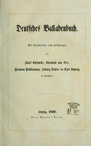 Deutsches Balladenbuch by Adolf Ehrhardt
